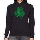 Sudadera Con Capucha Word Art Para Mujer - Tr&eacute;bol Del D&iacute;a De San Patricio - Negro