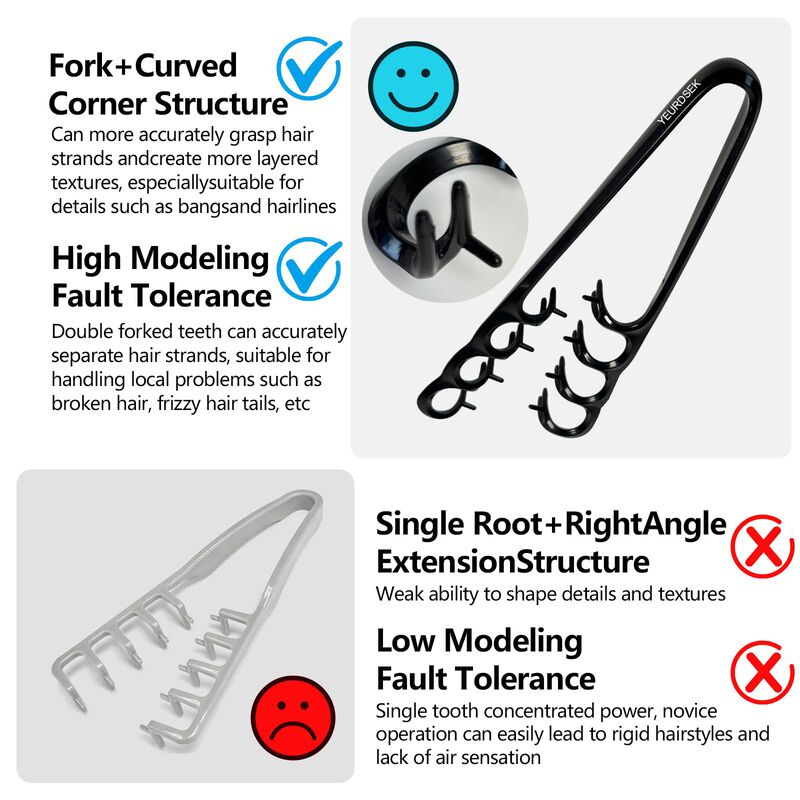 Peine De Dientes Anchos Yeurdsek 2 Piezas Negro... image number null