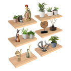 Set de Repisas Flotantes de Madera 6 Piezas tipo Librero 30x15 cm, Redlemon, Color Café Claro, 84074-Bl
