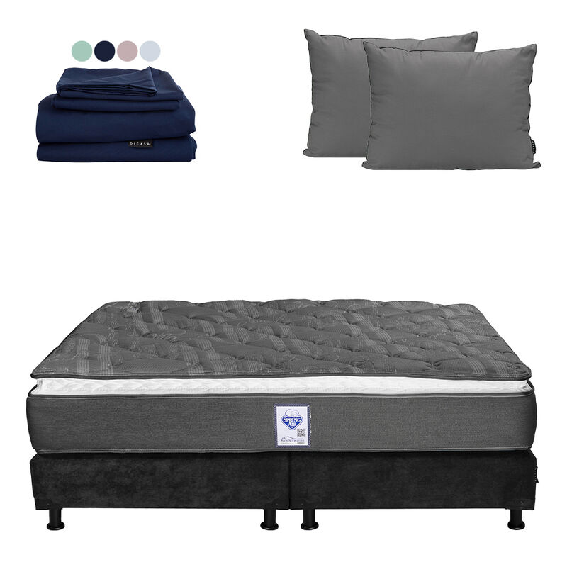 Colch&oacute;n King Size Aries + Box + Almohada 2 Pack... image number null