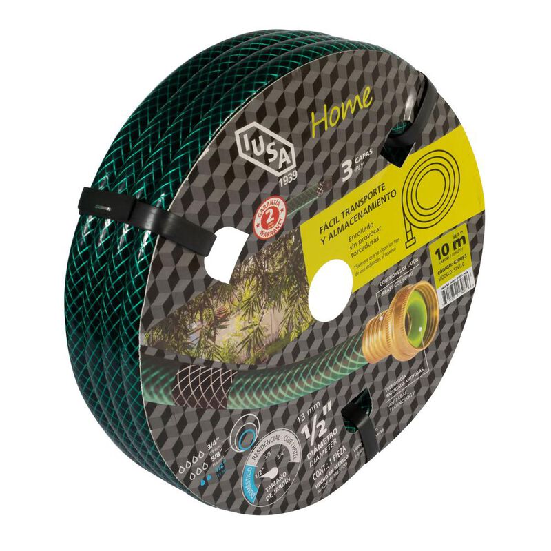 Manguera 10m Home Tricapa 1/2&rdquo; Con Conexiones D... image number null