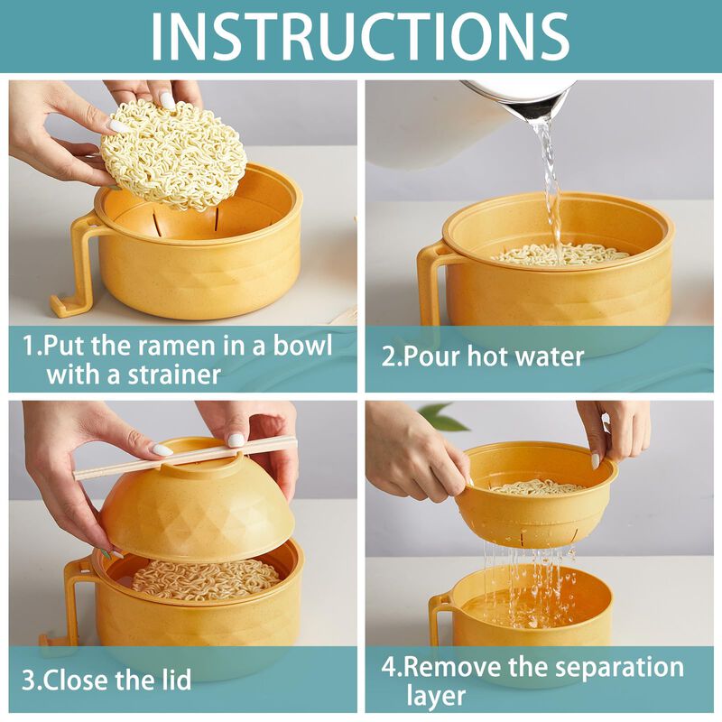 Juego De 2 Tazones Romooa Para Ramen De 40 Oz C... image number null