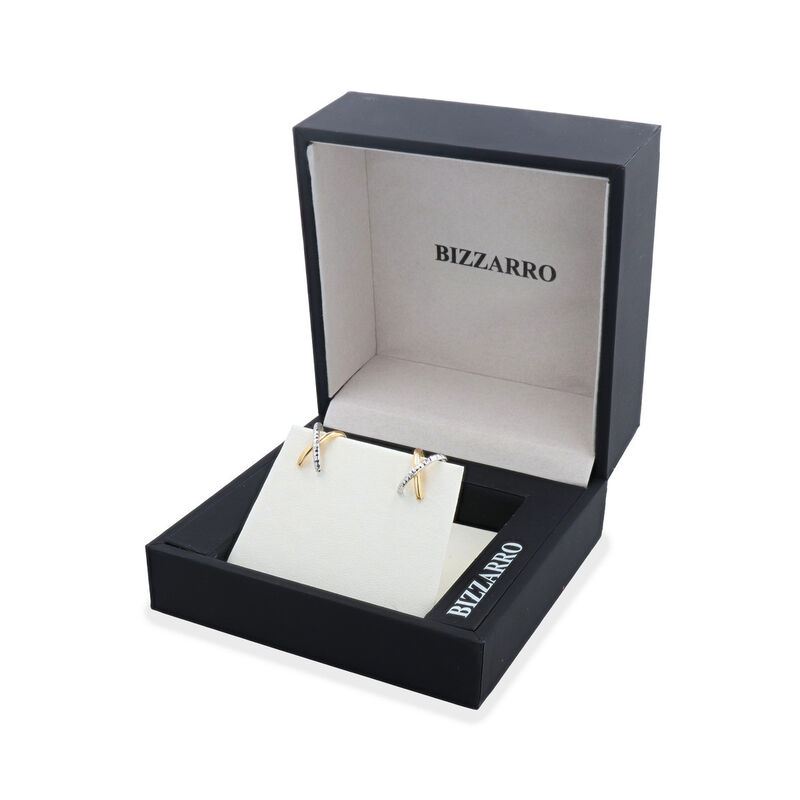 Arracadas Bicolor Diamantadas Oro 10k | Bizzarr... image number null