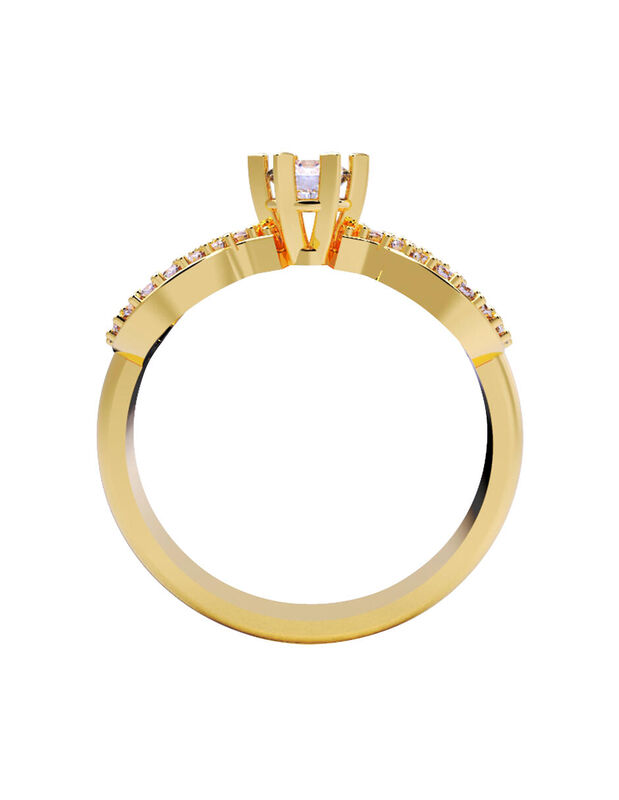 Anillo de Compromiso en Oro de 14K con Circonia... image number null