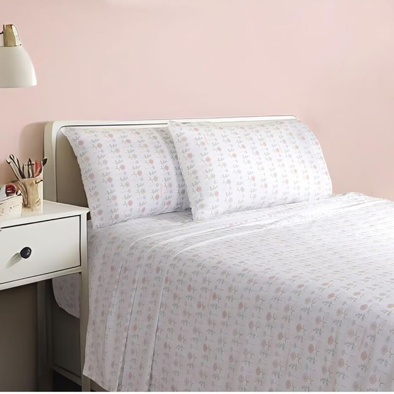 Sábana Individual Lou Blanco/Rosa Kaltex image number null