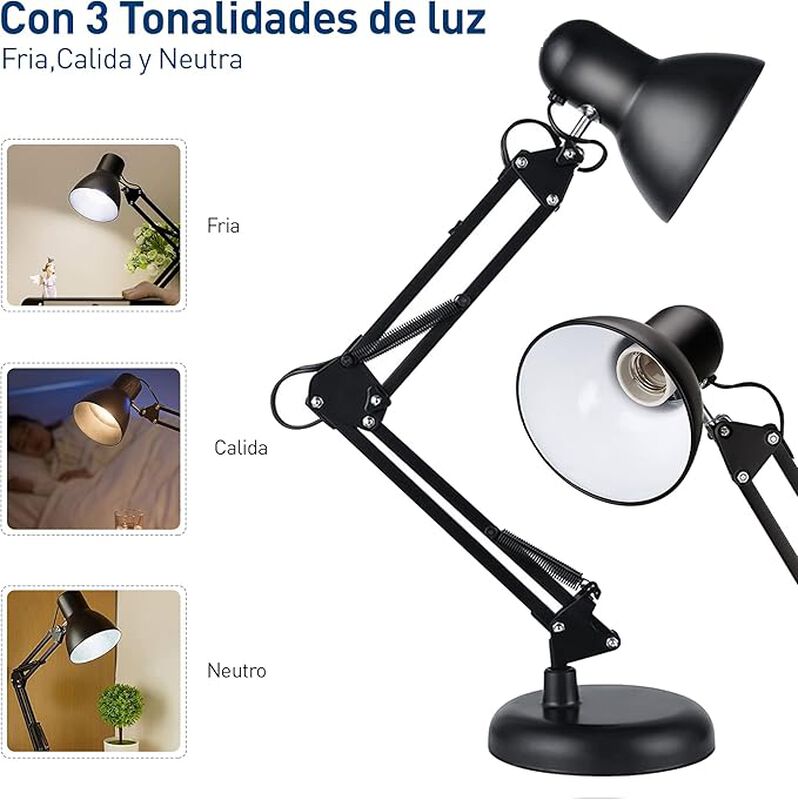 Lámpara de Escritorio con Brazo Oscilante de Me... image number null