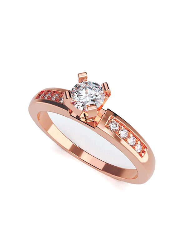 Anillo de Compromiso en Oro de 14K con Circonia... image number null