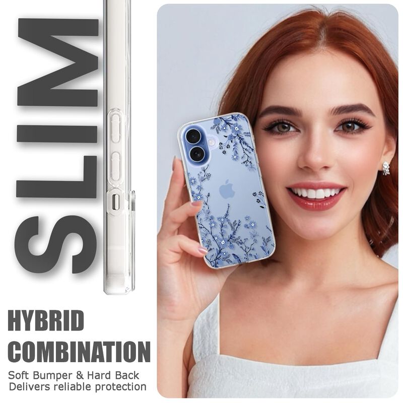 Funda Kexaar para iPhone 17 6.3" Azul Floral image number null