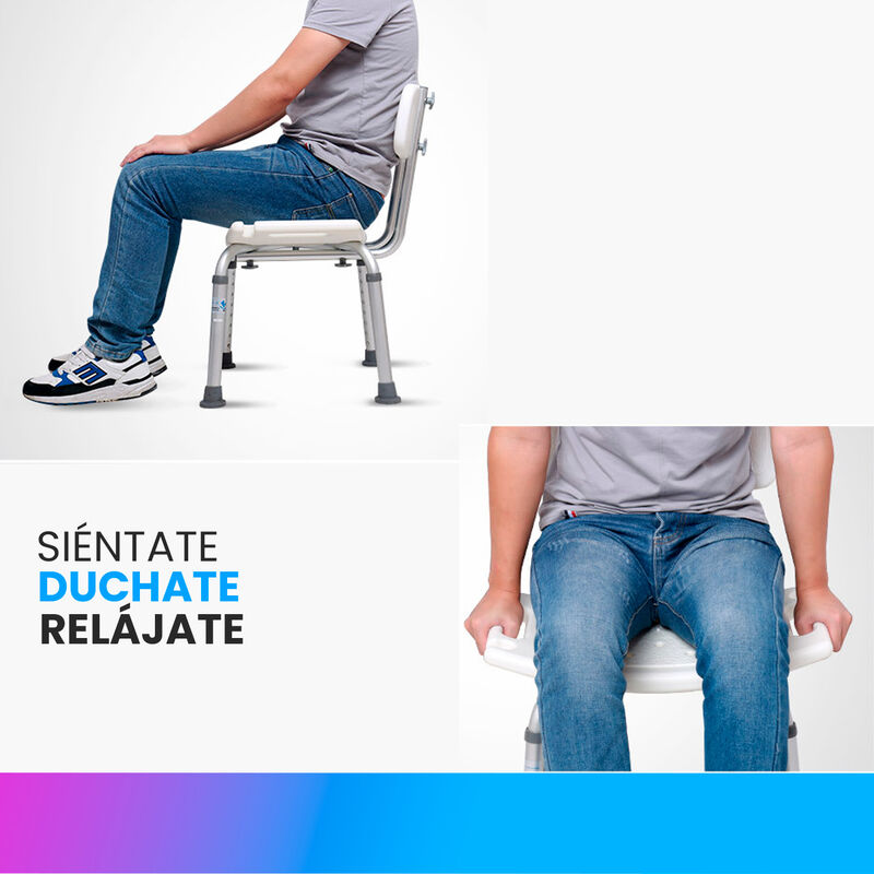 Banco Para Ducha Con Respaldo | Silla Para Tina... image number null