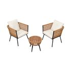 Set Jardin Exterior 2 Sillones Con Mesa Diseno Moderno Ratan Jardimex