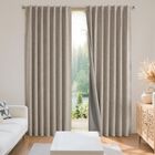 Cortinas Opacas Joydeco De Lino Natural, 132 X 274 Cm, 2 Paneles