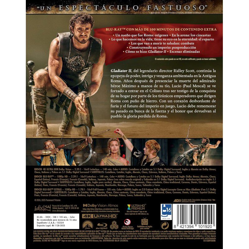 Gladiator II (2 Blu-ray) [4K UHD, Blu-ray] (202... image number null