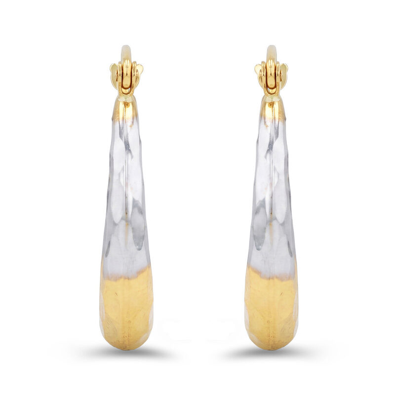 Arracadas De Oro Amarillo Y Blanco 14k (21 Mm A... image number null