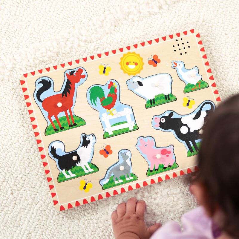 Puzzle Melissa & Doug Farm Animals Sound, 8 Pie... image number null
