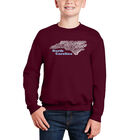 Sudadera De Cuello Redondo Word Art Para Ni&ntilde;o - North Carolina - Granate
