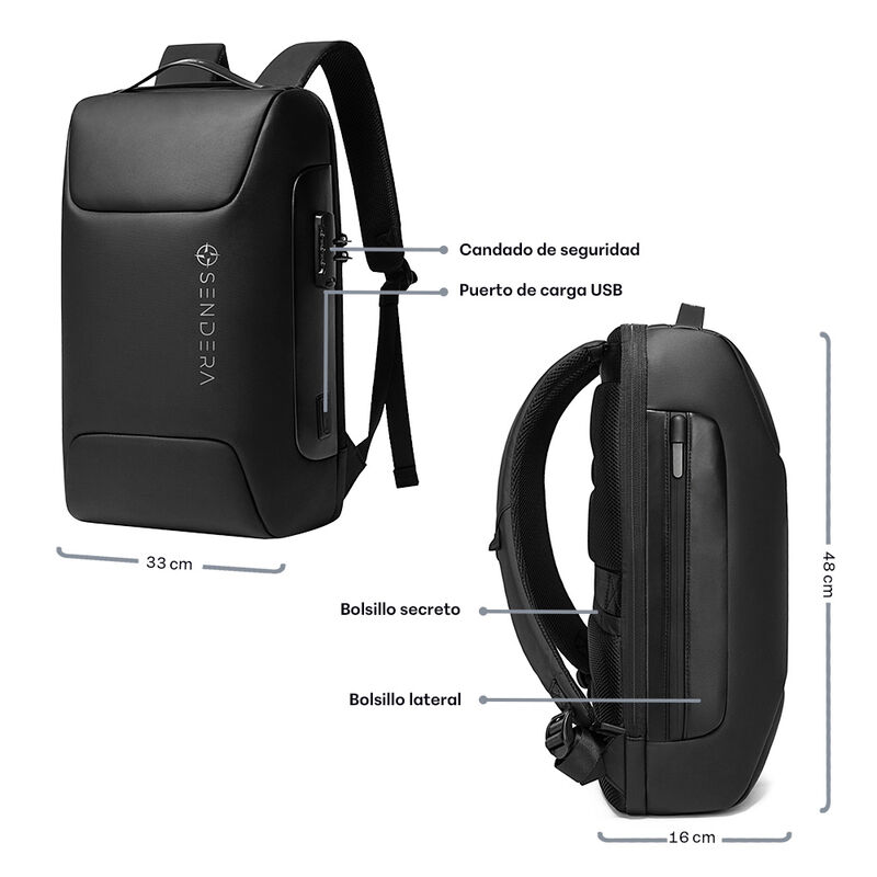 Mochila para Laptop 17.5” Antirrobo para Viaje ... image number null