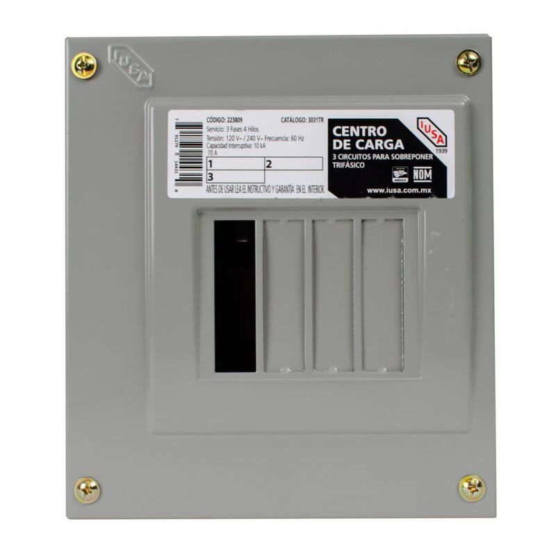 Centro de carga de tres circuitos trif&aacute;sico sob... image number null