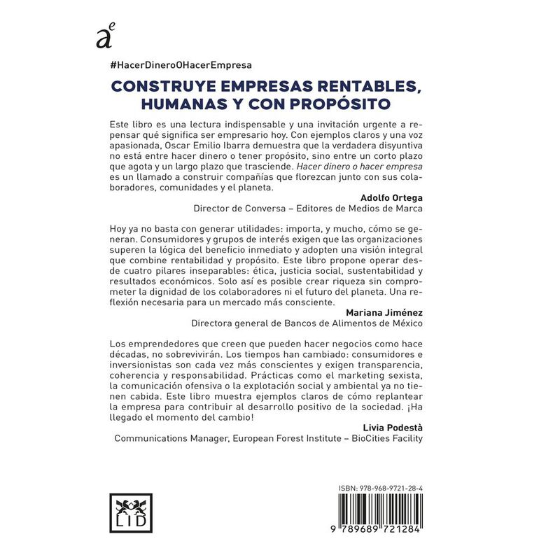 Hacer Dinero O Hacer Empresa, De Ibarra Oscar, ... image number null