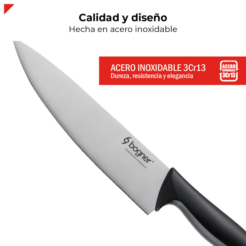 Bogner Juego de Cuchillos Con Bloque de Madera ... image number null