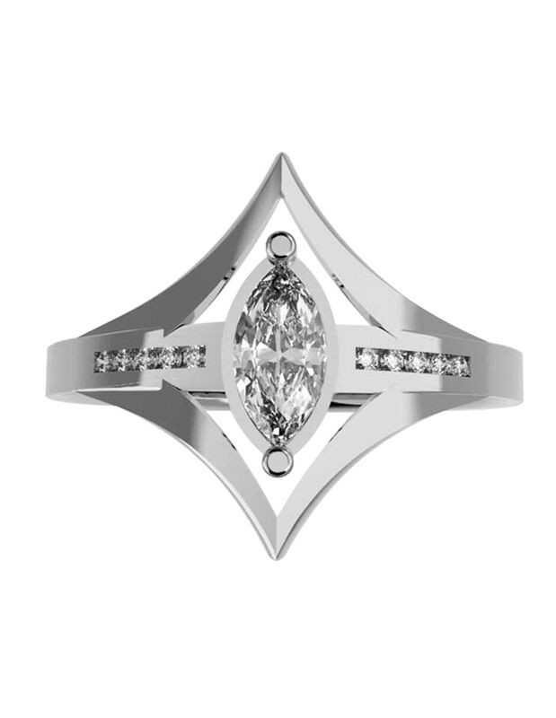 Anillo de Compromiso en Oro de 14K con Circonia... image number null