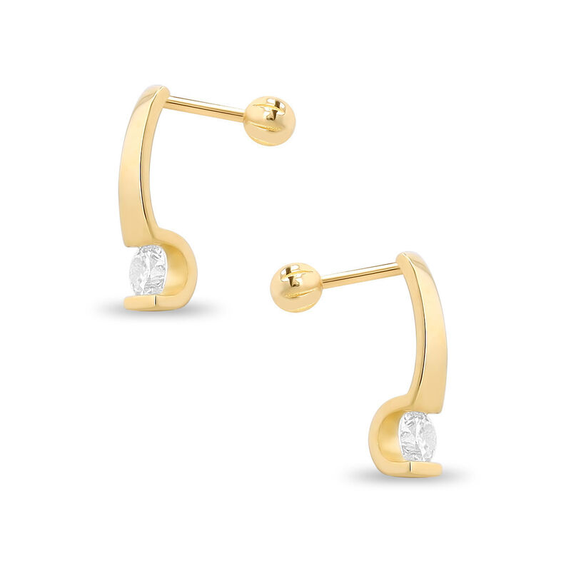 Aretes De Oro Amarillo 10k Con Zirconias image number null