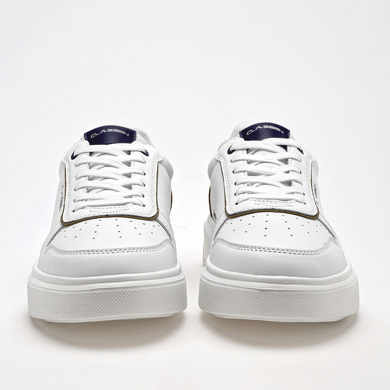 Clasben tenis para hombre blanco caf&eacute; cod 14117... image number null