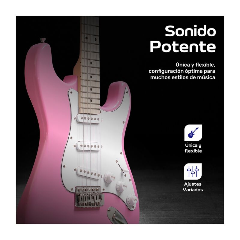 Guitarra El&eacute;ctrica Accesorios Rosa + Amplificad... image number null