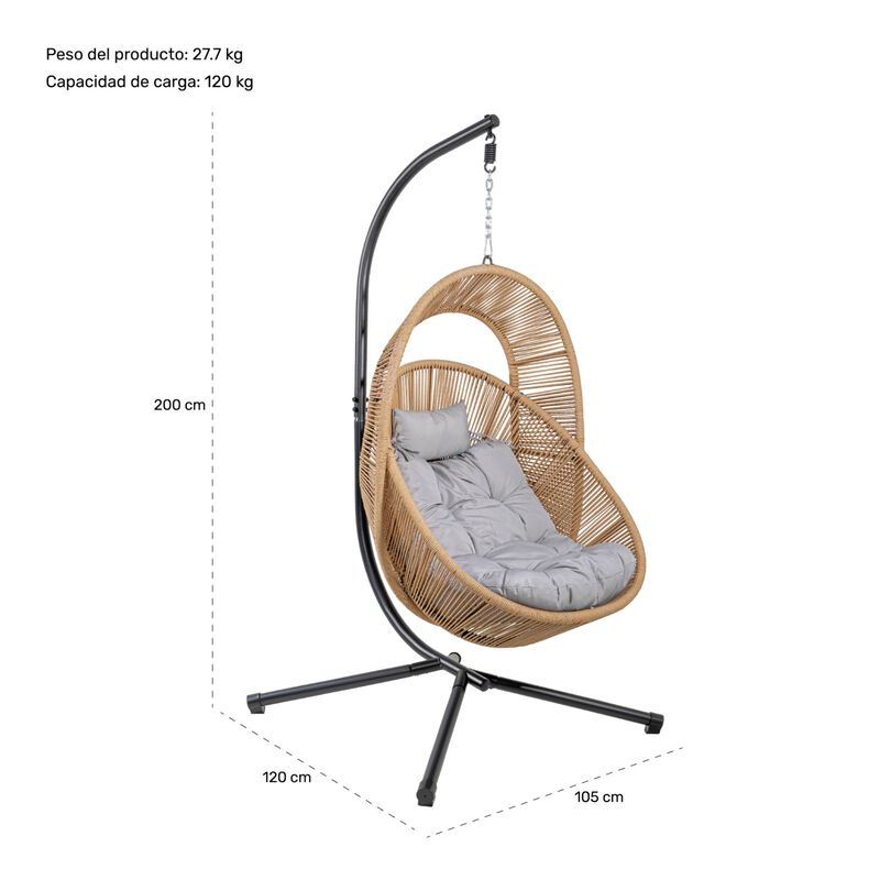 Columpio Exterior Silla Colgante Terraza Jardin... image number null