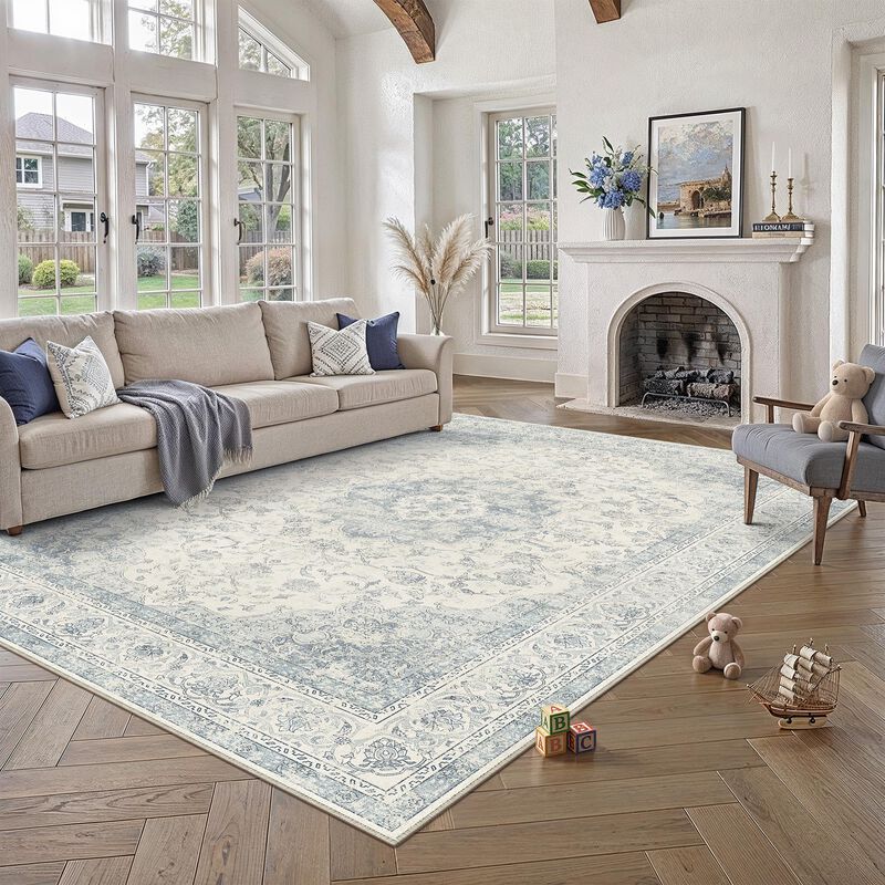 Alfombra Wondrg 244x152 cm Azul Lavable Antides... image number null