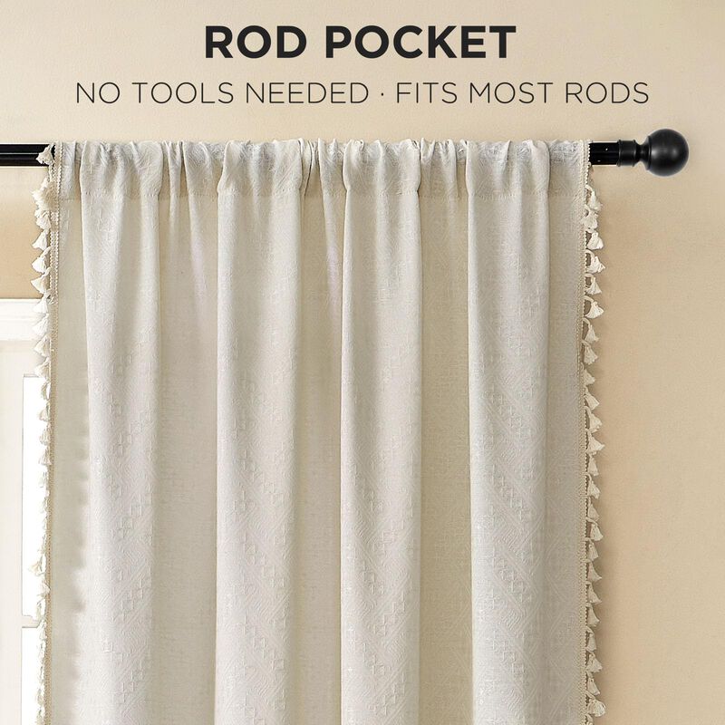 Cortinas Joydeco Beige Boho De 213 Cm De Longit... image number null