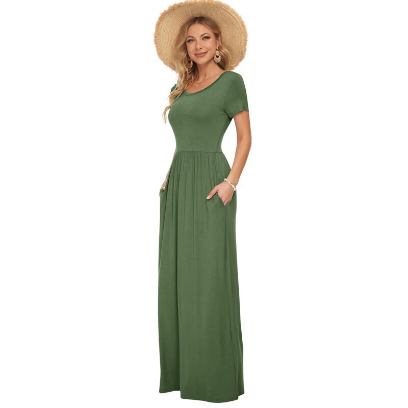 Vestido Maxi Verano Manga Corta Auselily XX-Lar... image number null