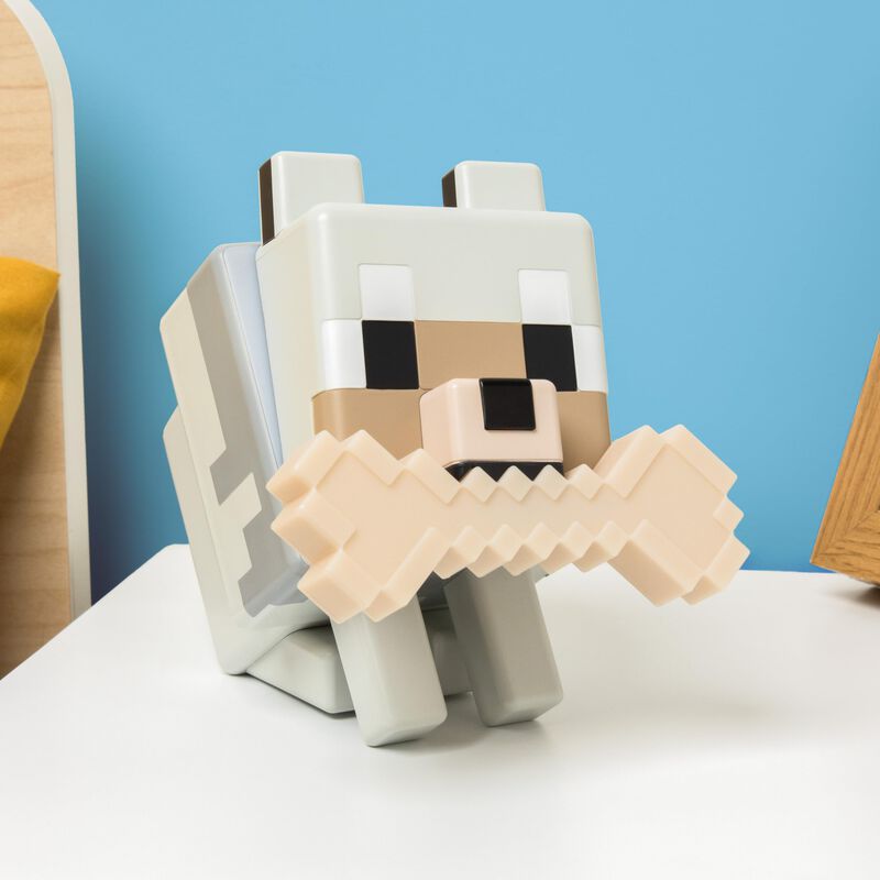 L&aacute;mpara De Noche Paladone Minecraft Wolf Globud... image number null