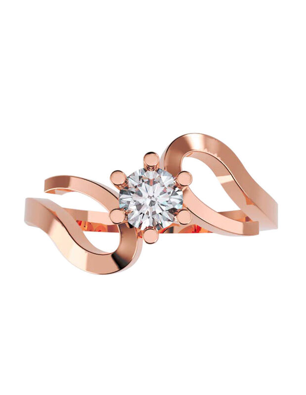 Anillo de Compromiso en Oro Rosa 10K con Circon... image number null