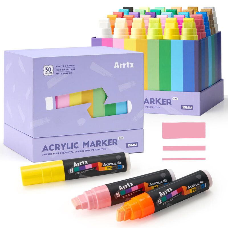 Marcadores Acr&iacute;licos Arrtx 30 Colores Con Punta... image number null