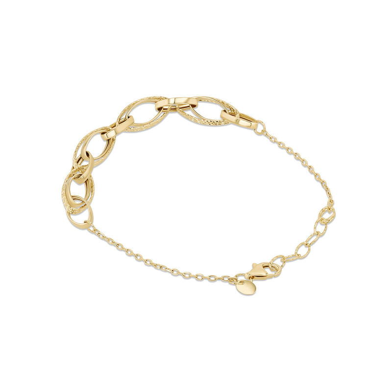 Pulsera Oro Amarillo 10k Detalle Radiante 17+2 ... image number null