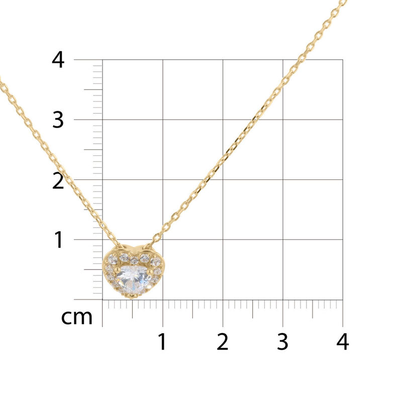 Dije Coraz&oacute;n Oro Amarillo 14k Con Zirconias | B... image number null