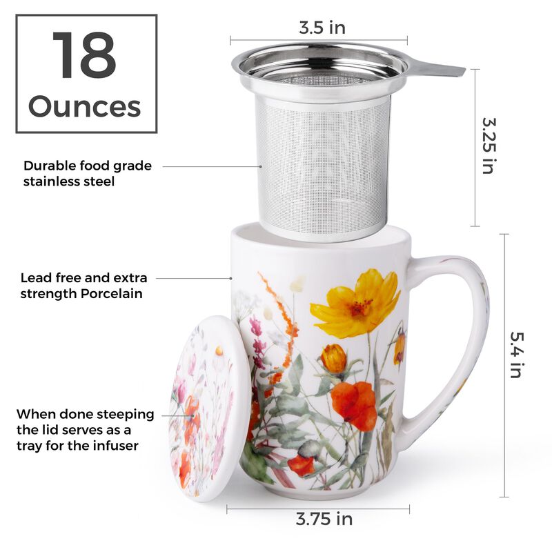 Taza De T&eacute; Amorarc 532 ml Con Infusor Y Tapa image number null