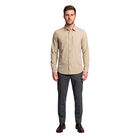 Atlo Camisa Lisa Manga Larga Beige Para Hombre