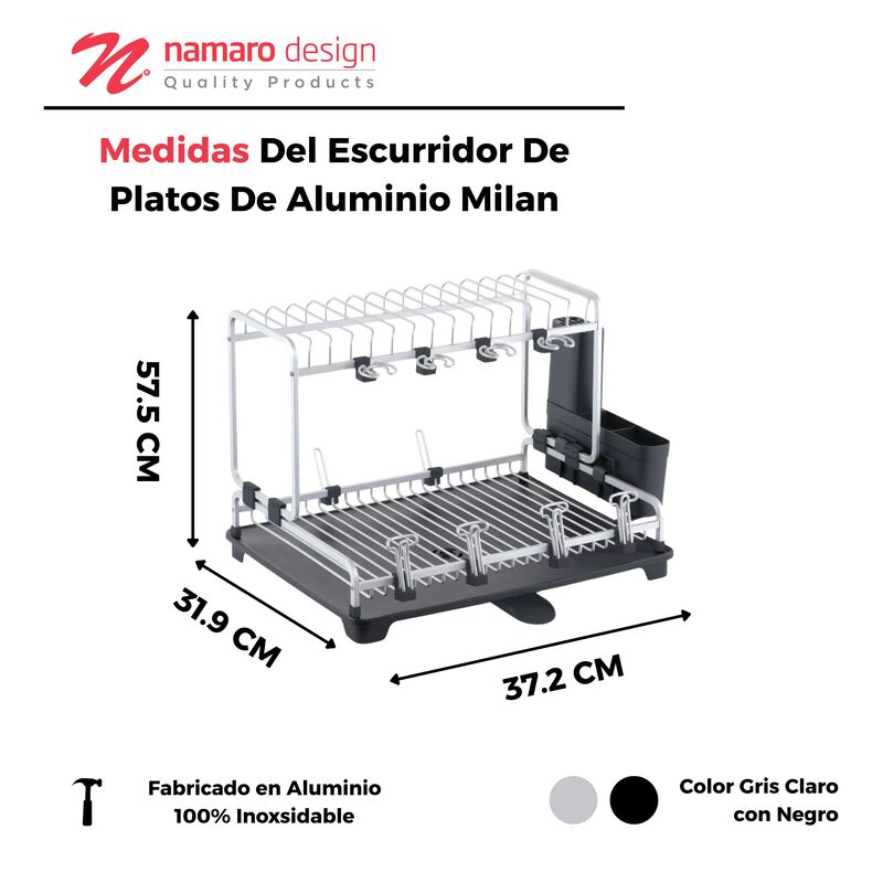 Escurridor De Platos De Aluminio Milan Namaro D... image number null