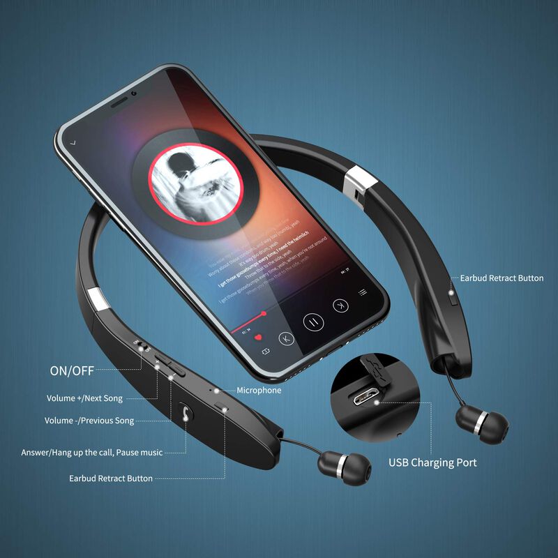 Auriculares Bluetooth Amorno, Banda Plegable Pa... image number null