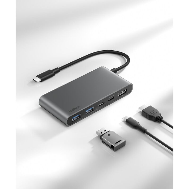 Hub De Conectividad Belkin 5 En 1 100w Gris image number null