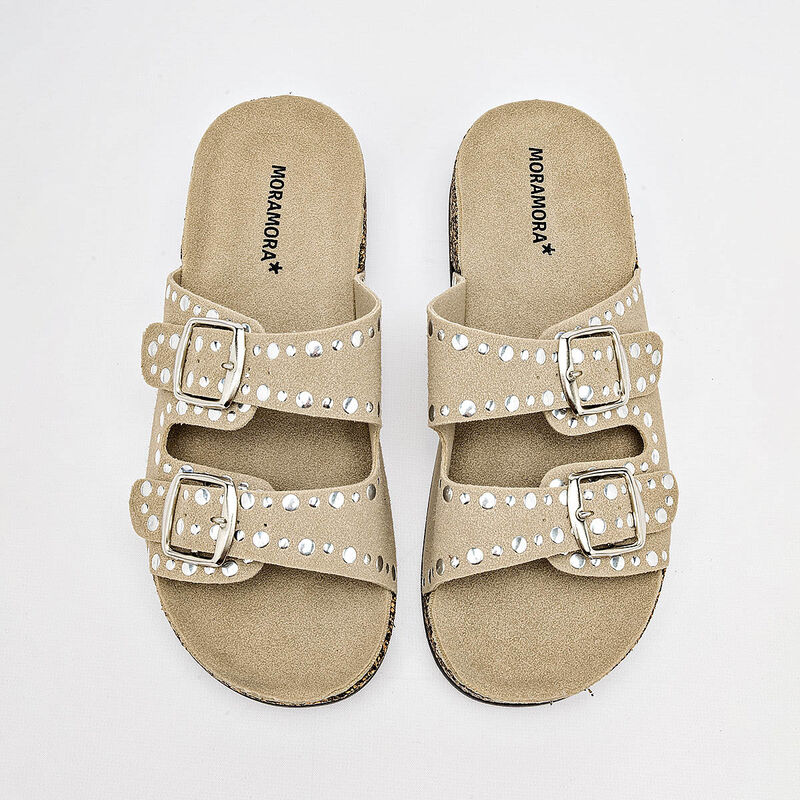 Moramora sandalia piso para mujer beige cod 141... image number null