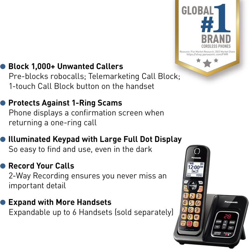 Tel&eacute;fono Inal&aacute;mbrico Panasonic Kx-tgd830m Con B... image number null