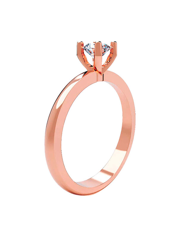 Anillo de Compromiso de 14K con Diamante de Lab... image number null