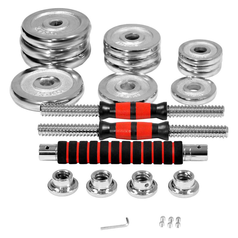 Set Mancuernas Ajustables 20 Kg 12 Pesas Barra ... image number null