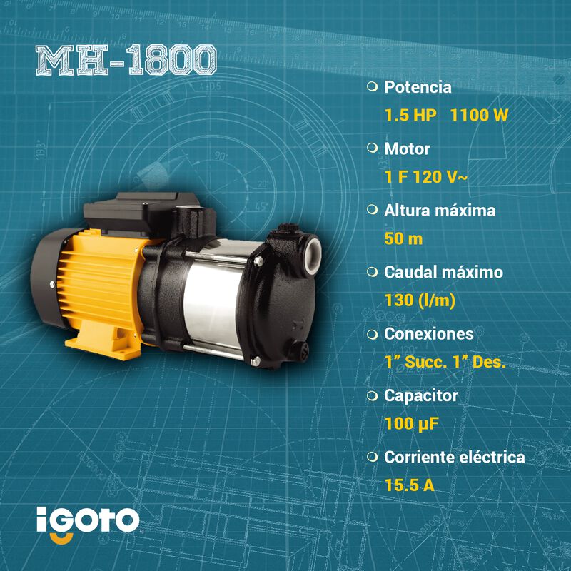 Bomba Centrifuga Multietapas 1.5hp Mh1800 Igoto... image number null