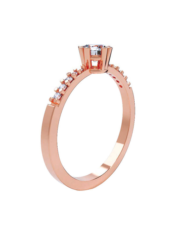 Anillo de Compromiso en Oro Rosa 10K con Circon... image number null