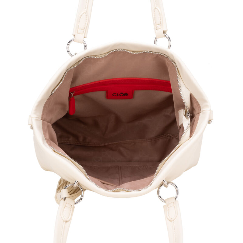 Bolsa Tote Grande Con Tassel Color Beige image number null