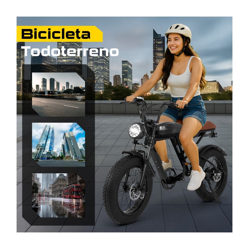 Bicicleta El&eacute;ctrica 48km Monta&ntilde;a Adultos Potent... image number null