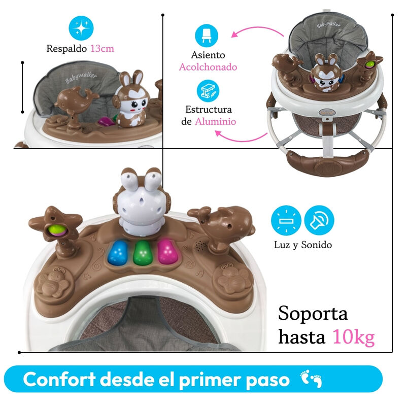 Andadera C/ Tapete Saltar&iacute;n Conejo Musical Mod.... image number null